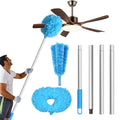 Storystore Ceiling Fan Cleaner Duster - Adjustable Duster with Extension Pole,Dusters for Cleaning Fan Blade, Walls and Cobweb (Round / 4Claw) - color: Round&4-claw-blue