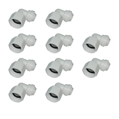 MALIDA 10pcs Elbow 5/16" OD Tube x 1/2"Female Thread Adapter Tube Push to Connect Fittings for Reverse Osmosis RO water filter System Faucet Adapter. - style: 1/2" female elbow