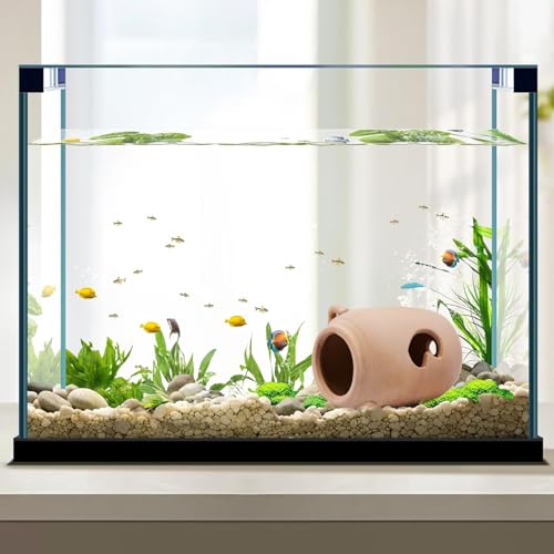 Saim Ceramic Jar Aquarium Decorations Betta Fish Tank Cave Accessories for Shrimp Cichlid Hiding Breeding Small Fish Bowl Hide Ornaments Betta Toys Hideout House