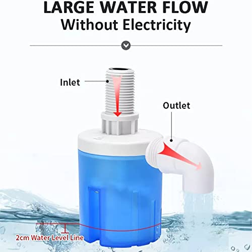 Float Valve 3/4" Top Inlet Male Automatic Water Level Control Valve for Water Tank, Water Tower, Swimming Pools, Livestock Water Trough, Aquaculture,Aquariums. - size: 3/4" top