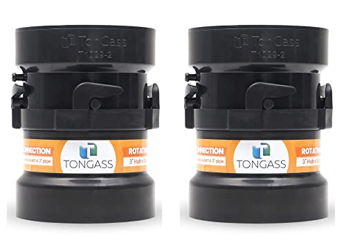 2 x Combo Pack RV Sewer Hose Fitting Adapter - PVC Connection & Termination Adapter - 3" Hub x Bayonet Hooks