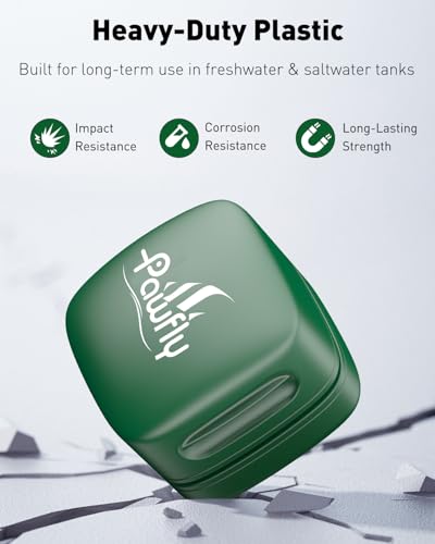Pawfly Aquarium Magnet Glass Cleaner, Magnetic Fish Tank Cleaner, 1.5" Mini Algae Scrubber for Glass Aquariums, Strong Magnetic Brush Cleaning Tool for Glass Fish Tanks up to 10 Gallons