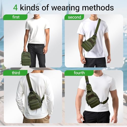Lightweight Fishing Tackle Backpack Professional Water-Resistant All-in-One Rod Holder & Gear Storage - color: Green