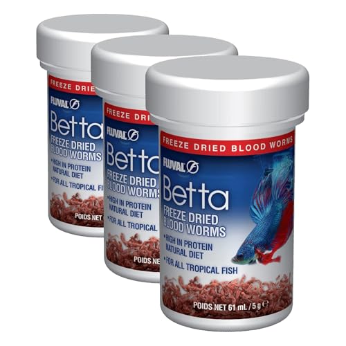 Fluval Betta Freeze Dried Bloodworms, 0.18 oz. (Pack of 3) - size: 0.18 Ounce (Pack of 3)