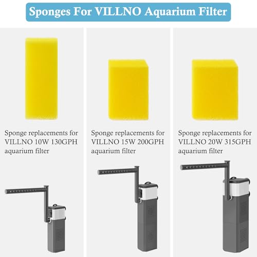 4PCS Aquarium Filter Sponge Replacement for 15W-210GPH Aquarium Filter, Aquarium Biochemical Sponges for Replacement - style: Filter media-15W