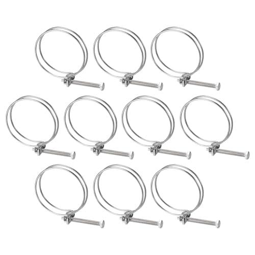 uxcell 10Pcs Double Wire Hose Clamp, 78-85mm Adjustable Stainless Steel Wire Hose Clips with M8 Bolt for Dust Collection Hose, Pump Hose Pipe - size: 78-85mm