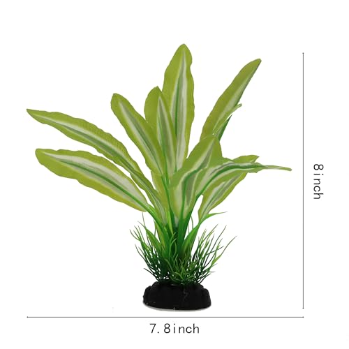 Silk Aquarium Plants for Betta Fish Tank, 2 Pcs 8 Inch Small Silk Aquarium Plant Aquatic Water Grass Decoration，Green-Yellow - color: Green-yellow