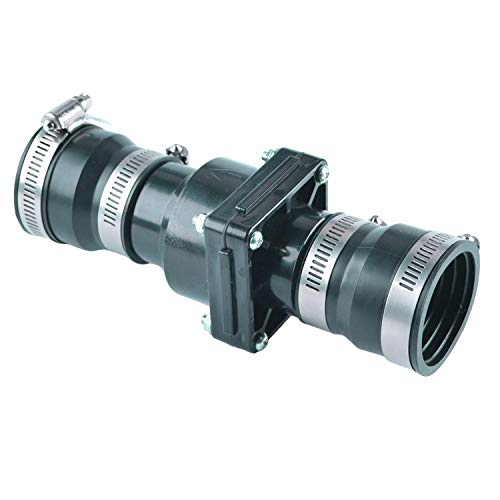 Hydro Master Plastic Sump Pump Check Valve with Stainless Steel Clamps for 1-1/2 inch or 1-1/4 inch - size: 1-1/2" or 1-1/4"