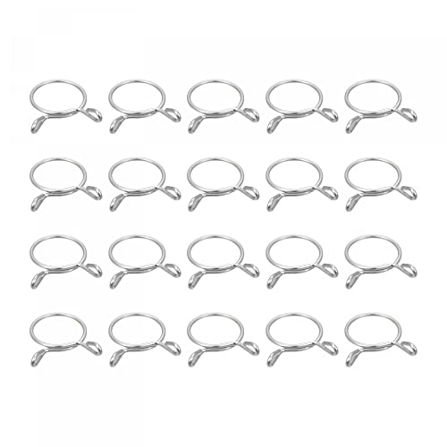 uxcell Fuel Line Hose Clips, 20pcs 21mm ID Fit 22.5-23mm OD Hose 304 Stainless Steel Water Pipe Air Tubing Spring Hose Clamps for Motorcycle Scooter - size: 21mm