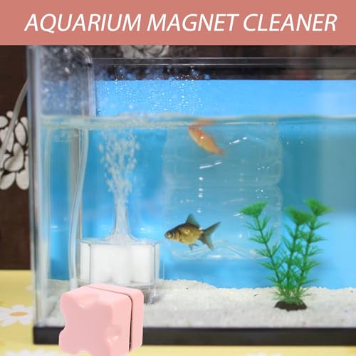 Magnetic Fish Tank Brush 1.25 Inch Aquarium Glass with Scraper for Small Fish Tank Accessories and