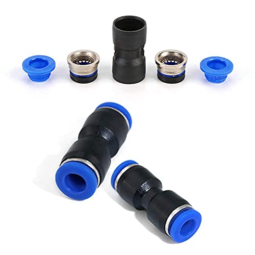 80 Pcs Value Pack Push to Connect Air Hose Fittings, Quick Connect Pneumatic Fittings Kit for 1/4 5/16 3/8 1/2 inch Tube OD, 0-145 PsiHigh Pressure Resistant, Straight 2 Way Connectors