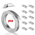 304 Stainless Steel Hose Clamp Assortment Kit DIY, Cut-To-Fit 12 FT Metal Strap+10pcs Stronger Fasteners,Large Adjustable Worm Gear Band Hose Clamps Screw Clamps Duct Pipe Metal Clamp Strapping - size: 12 FT Metal Strap + 10 Fasteners
