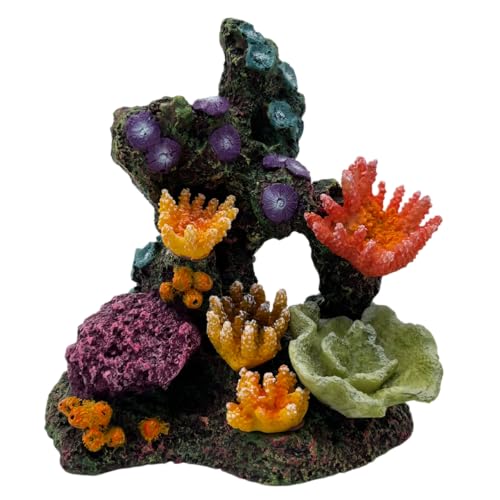 S-Lifeeling Charming Resin Coral Reef Ornament - Realistic Aquarium Decor Gift for Fish & Shrimp Hideaway, Suitable for Freshwater & Saltwater Tanks (6.1 x 4.1 x 6.1 inches) - color: Type B