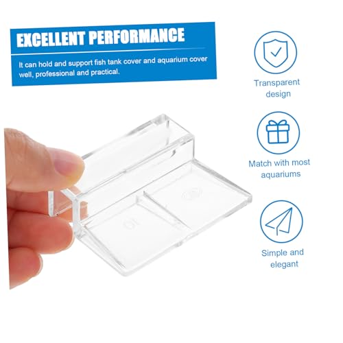 TOYANDONA 4pcs Acrylic Fish Tank Cover Support Bracket Sturdy Lid Holders for Various Open Aquariums Easy to Install and Wear- Design for Preservation