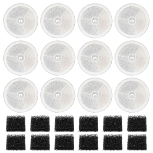 12pcs Cat Fountain Filters with Pre-Filter Sponges for E versweet 2S/3/3 Pro/Solo/Solo SE Quadruple Filter System 3.0 Replacement Filters