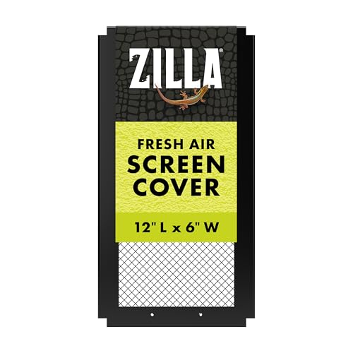 Zilla Fresh Air Screen Cover, Secure and Durable Metal Mesh Cover for Reptile Terrariums, 12 x 6 Inches - size: 12" x 6"
