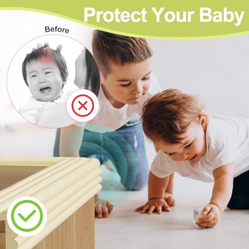 Baby Proofing Wall Corner Protector,Edge Guard Corner Protector,6.56ft Thinken Soft Corner Protectors Pre-Taped Soft Rubber Foam Edge Cushion for Furniture (Brown-L, 6.56Ft x 11.8" W x 0.47" Th) - color: Brown-l, size: 6.56Ft x 11.8"W x 0.47"Th