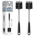 MR.SIGA Long Handle Bottle Brush, Flexible Scrub Brush for Water Bottles, Glasswares, Mugs, Black, 2 Pack - color: Black