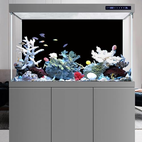 YongFoto Black Fish Tank Background 72x18 inch Black Fish Tank Backdrop AquariumTerrarium Background - size: 72 x 18 inches