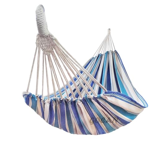 GOCAN Double Hammock 2 Person Extra Large 330X150cm Load Capacity 600Pound Canvas Cotton Hammock for Patio Porch Garden Backyard Lounging Outdoor and Indoor XXL - color: Cornfield