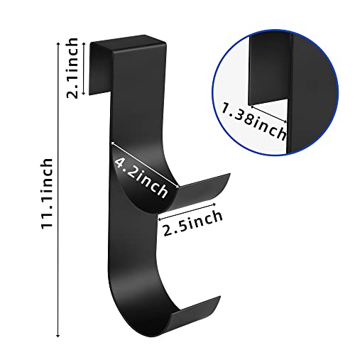 codree 2 Pcs Pool Fence Hooks for Pool Equipment- Black Heavy Duty Fence Hooks for Pool Poles- Slipe-on Fence Hanger for Pool Hose Pool Skimmer, Fit 3/4 Inch to 1-1/4 inch Railing - color: Black-2