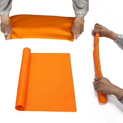 23.6'' by 15.7''Flexible Silicone Placemat Non Slip Waterproof Heat Resistant Dinner Table Orange 1PCS - color: Orange-1 Pcs