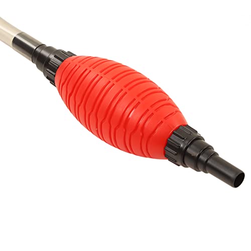Aquarium Gravel Cleaner, Fish Tank Vacuum Cleaner with Red Air Bag, Manual Water Changer for Sand and Gravel, Includes Hose and Glass Scraper for Freshwater and Saltwater