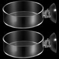 2PCS Shrimp Feeding Dish, Shrimp Feeder Dish with Suction Cups, Clear Fish Tank Feeder Bowl, Acrylic Fish Tank Feeding Bowl for Freshwater and Saltwater Tanks (60mm)