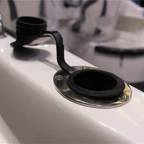 ISURE MARINE 2PCS Boat Stainless Steel Polished Fishing Rod Holder Flush Mount 15/30/90 Degree Casting Flange with Rubber Cap, Liner, Gasket PVC Cap and Inner Tube for Marine Yacht Kayak - color: 2pcs 90°