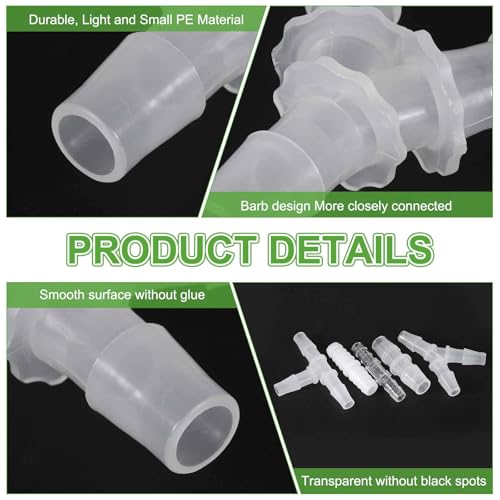 MECCANIXITY 8pcs Plastic Hose Barb Fitting, 3/8" x 3/8" Y Shape Tee Barbed Hose Pipe Fitting Splicer Mender Joint Adapter for Water Liquid Fuel Line Tube, Clear - size: 3/8" x 3/8"