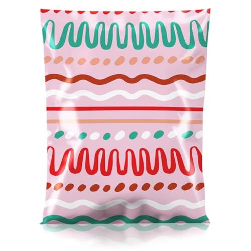 Metronic Poly Mailers 14.5x19 Inch 50pc Shipping Bags for Clothes,Self Adhesive Shipping Envelopes for Small Business,Waterproof Mailers Poly Bags for Shipping,Packaging Mailing Bags Pink Squiggles - color: Pink Squiggles, size: 14.5x19 50pc