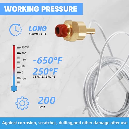 1/4” Air Compressor Drain Valve with 60” Cable(5FT), Dazakoot Air Tank Drain valve Plug for Semi Truck, Replace for Haldex 12105-8PCS - style: 8 pcs