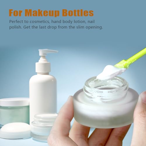 Silicone Spatula Set (6Pcs) - Mini Scraper Tool for Beauty & Food - Reach Every Last Drop, Multi-Size Spatulas for Makeup Jars, Lotion Bottles & Kitchen Containers (Green) - color: Green