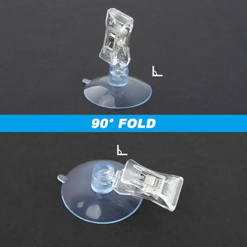 5Pcs Wall Suction Cup Clip, Plastic Sucker Clamps Holder Reusable Aquarium Suction CupsHolder Business Cards Clamp for Bathroom Kitchen Windows Aquarium Accessories