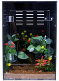 Reptile Enclosure for Crested Gecko – 12x12x18 Acrylic Reptile Tank for Gecko, Snake, and Lizard – PVC Terrarium for Small Pets - size: 12"12"18"