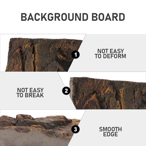 Kisangel 3D Reptile Tank Background Board Pu Material Turtle Habitat Decoration for Terrarium Aquarium Wall 17.71X11.81X1.37In Durable Reptile Habitat Backdrop - color: Dark Brown