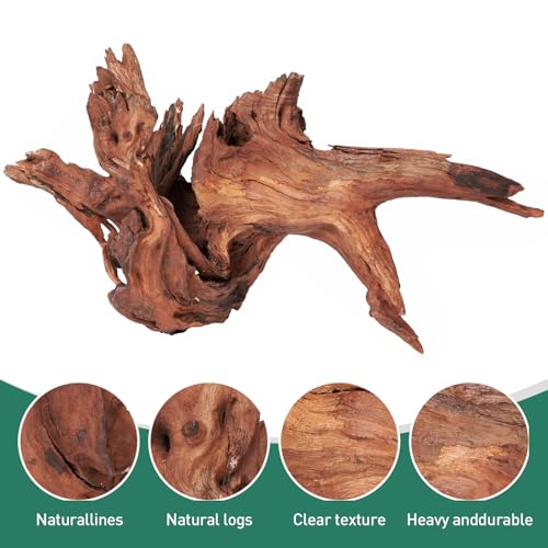 WDEFUN Natural Extral Large Driftwood for Aquarium Decor, 2-Piece 14''-18'' Driftwood for Decorations on Fish Tank, Reptiles Bearded Dragon Accessories or Air Plants - size: Mopani driftwood （14-18 inch pack of 2）