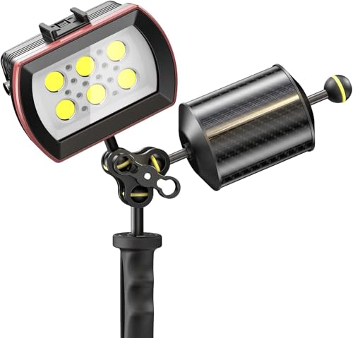 Sea frogs D80mm, 7'', Carbon Fiber Float Arm for Ultralight, Aquatic Arm, Buoyancy Provided 500 g, Underwater Camera System Diving Tray Video Light/Strobe GA-9 - color: D80mm, 7'' Carbon Fiber Float Arm