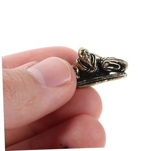 GLEAVI 4pcs Miniature Brass Fisherman Figurines Set with Monk, Bridge, and Elderly Musician – Chinese Fisherman Sculpture for Garden, Aquarium, and Terrarium Decor