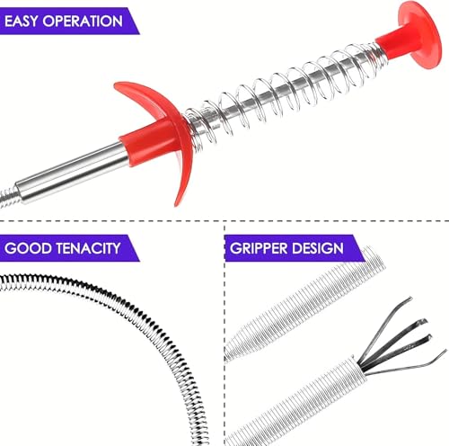 Drain Snake,Pipe Cleaners,Straw Brush,Toilet Bowl Cleaner,Long Bottle Brush,Straw Cleaner,tub Removal Tool,Fish Tank Pipeline Cleaning Brush(Two Tools 61inches)