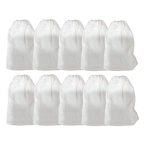 Suxgumoe Fish Tank Filter Bags, 10 Pcs Elasticated Cotton Aquarium Filter Bags for Water Changer Aquarium Battery Powered Gravel Cleaner