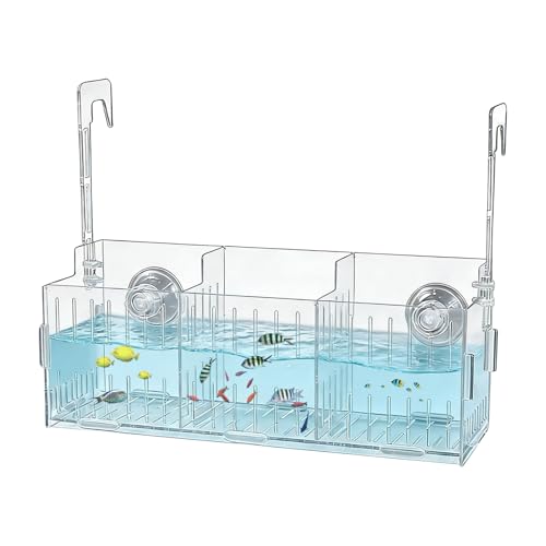 Transparent Aquarium Plant Hanging Rack - Acrylic Top-Mounted Plant Holder | Height Adjustable Double-Hook Hydroponic Planter | for Fish Tank Flower Pot, Aquarium Decorative Accessories - size: Three grids