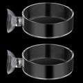 60mm Fish Tank Feeder Dish Aquarium Shrimp Feeder Dish with Suction Clear Fish Tank Feeding Bowl Round Clear Dishes Tray（2pcs）