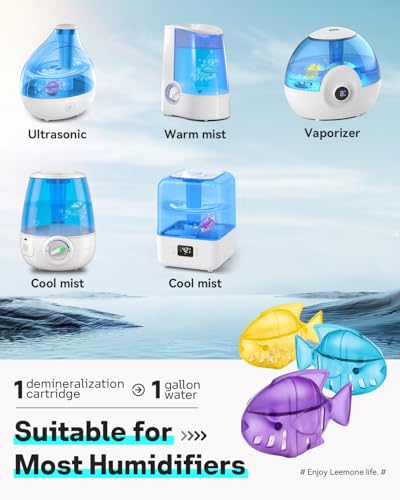 Leemone Humidifier Cleaning Fish for Humidifiers & Fish Tanks, 10 Pack Humidifier Cleaner, Purifies Water, Reduces Scale - color: Fish-10p Colorful