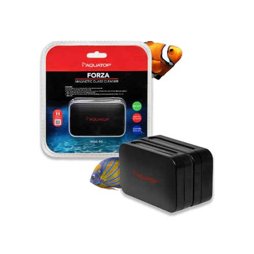 Aquatop Forza Floating Glass Cleaning Magnet 3.35 x 2.09 x 1.57 in – Ideal for 5/16-3/8 in Glass Thickness, Easy Aquarium Maintenance, MGC-08 - size: 3/8" Glass