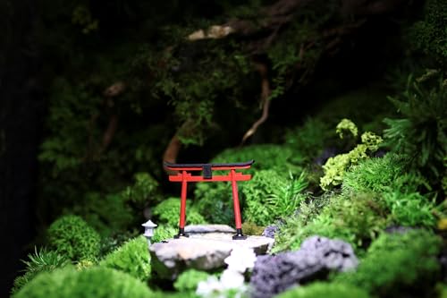 KARESANSUI Mini Japanese Torii - Aquarium & Terrarium, Spider Tank Decor, Zen Garden for Desk Kit, Fish Tank Decorations, Miniature kit, Dollhouse Accessories, Fairy Garden Accessories (Inari Torii)