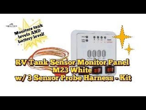 RV Tank Sensor Monitor Panel M23 | KIB Replacement | Includes Wire Harness Kit | Level Sensor | Fresh Water or Holding Tank Level Sensor White