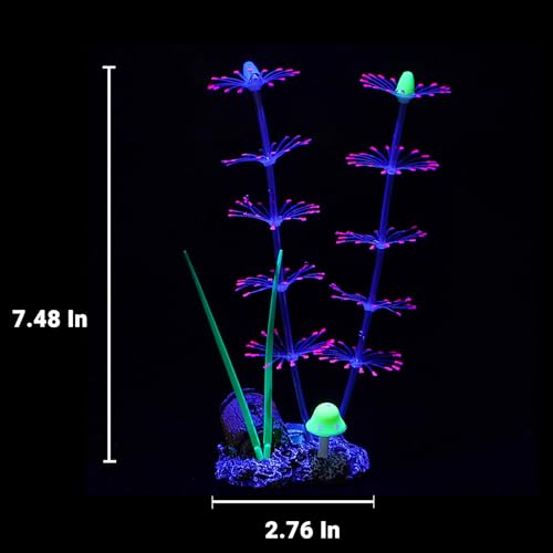 Soft Silicone long Coral Decor with Dynamic Swaying Motion, Weighted Base Aquarium Ornament for Lifelike Reef Aesthetic in Freshwater Saltwater Fish Tank, Safe Shelter for Invertebrates (Pink) - color: Pink