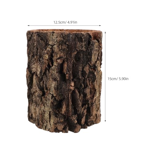Hollow Tree Log Reptile Hideaway House Lizard Hiding Spot Shelter for Gecko Turtle Spider Hermit Crab Aquarium Decorative Cave Realistic Terrarium Decor 6x5 Inch - size: 15.00X12.50X12.50CM