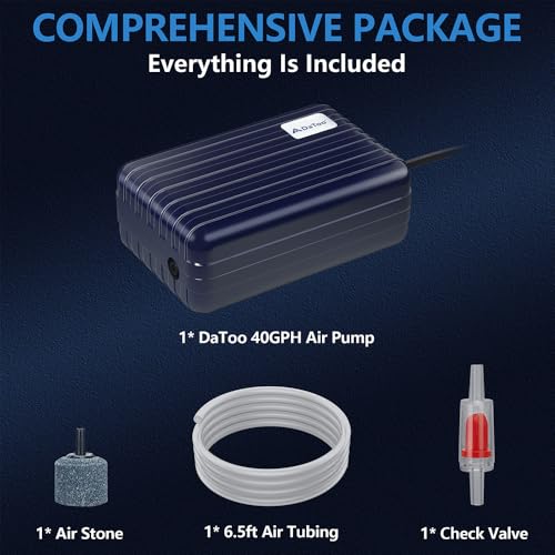 Aquarium Air Pump Compact Fish Tank Air Pump Quiet Aquarium Bubbler Aerator Buckets Oxygen Aerator Pump for 1 to 20 Gallon Fish Tanks